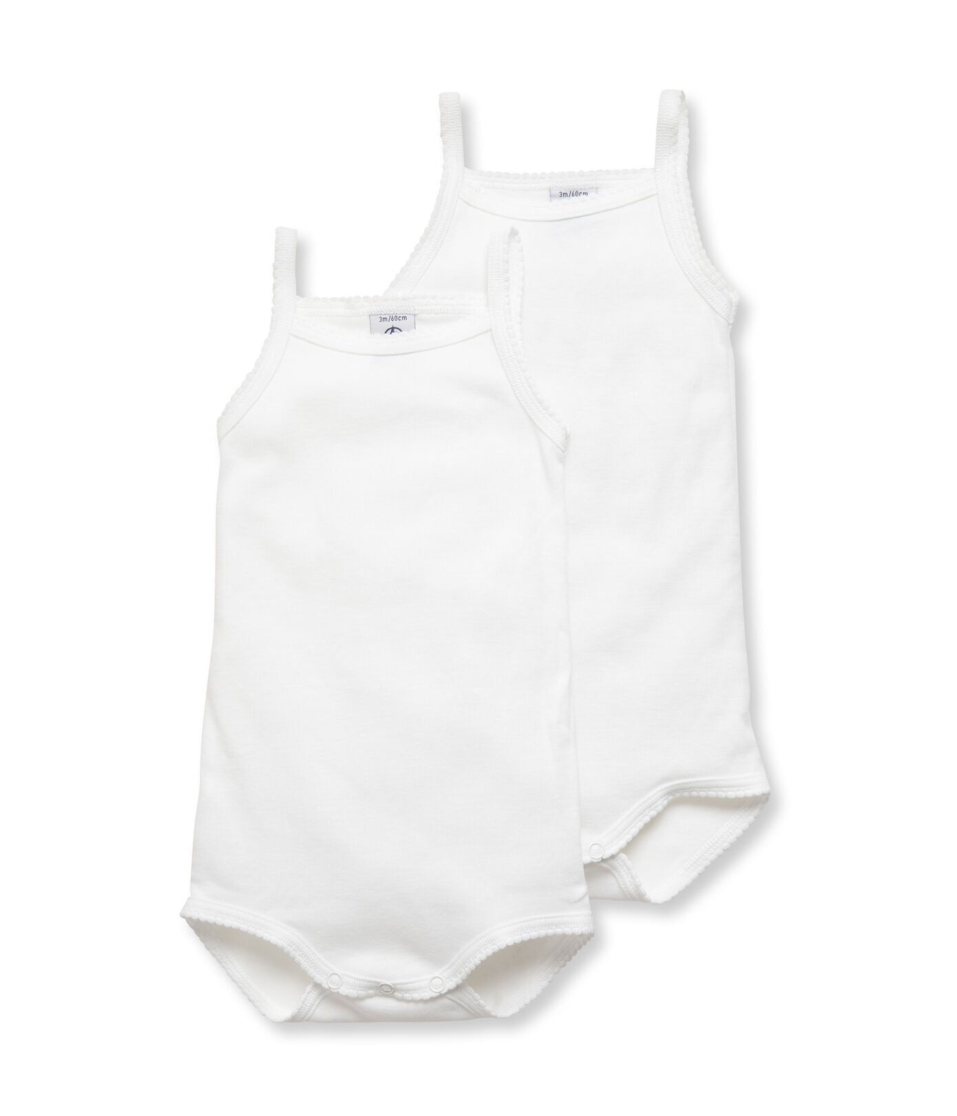 Lot de 2 bodies blancs à bretelles fille