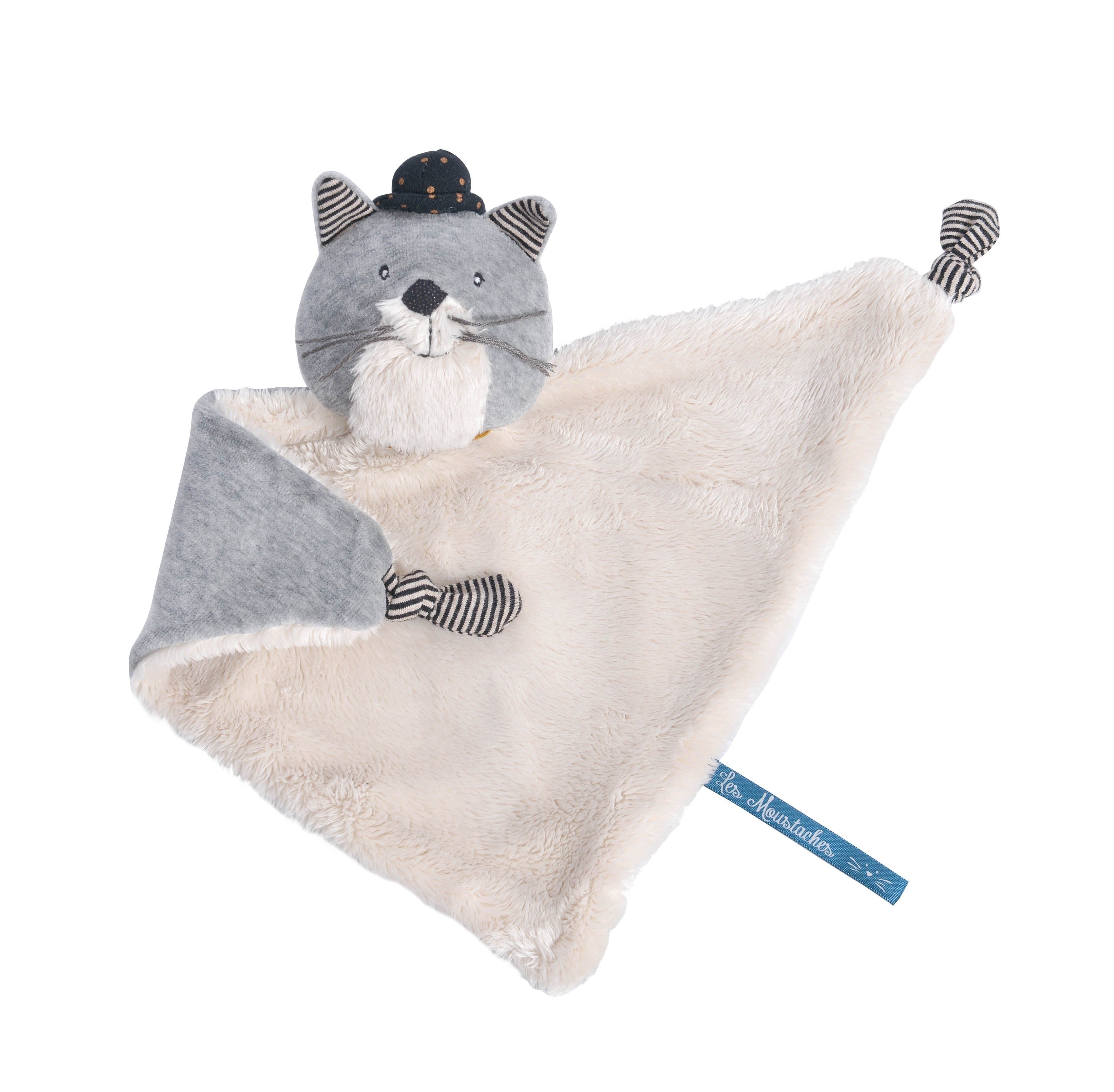 Doudou chat gris clair Fernand - Les Moustaches