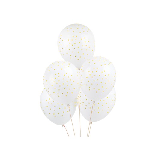 5 ballons de baudruche tatoués - Étoiles Dorées