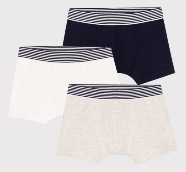 Lot de 3 boxers uni en coton bio