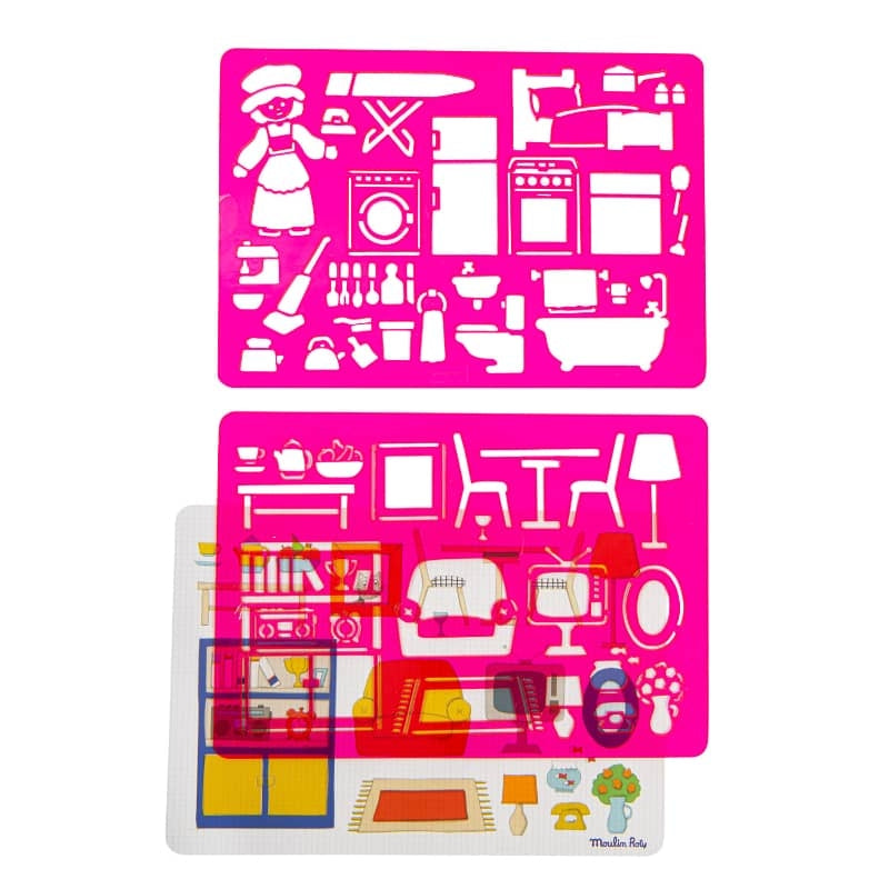 Set de 2 pochoirs maison - Aujourd'hui c'est mercredi