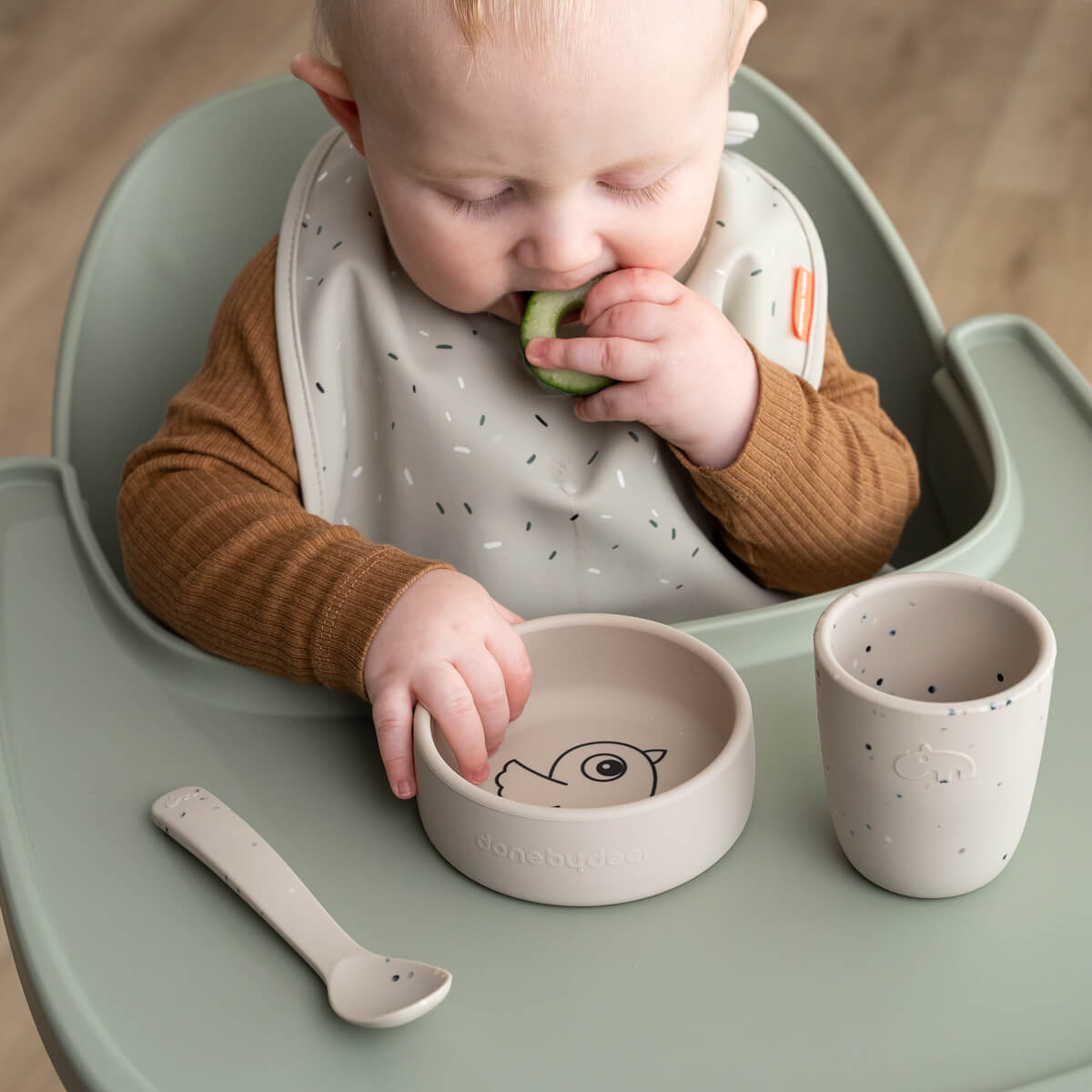 Dinner set silicone Birdee - Sand