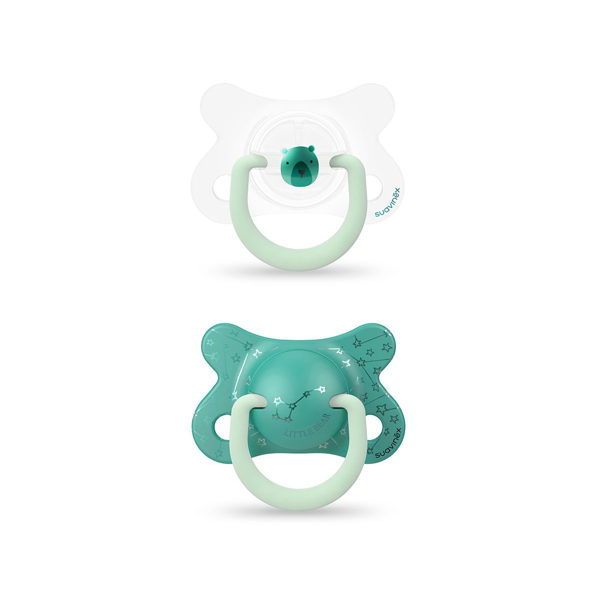 Lot de 2 sucettes -2/4m Night & Day silicone
