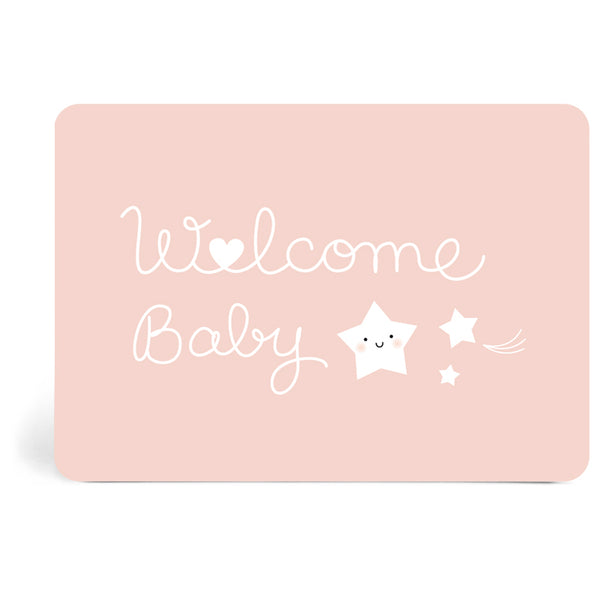 Carte welcome baby - rose