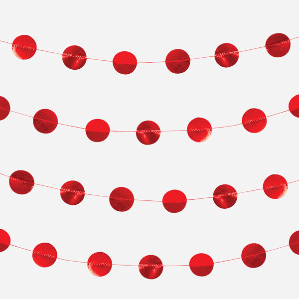 Guirlande mylar - pois rouge