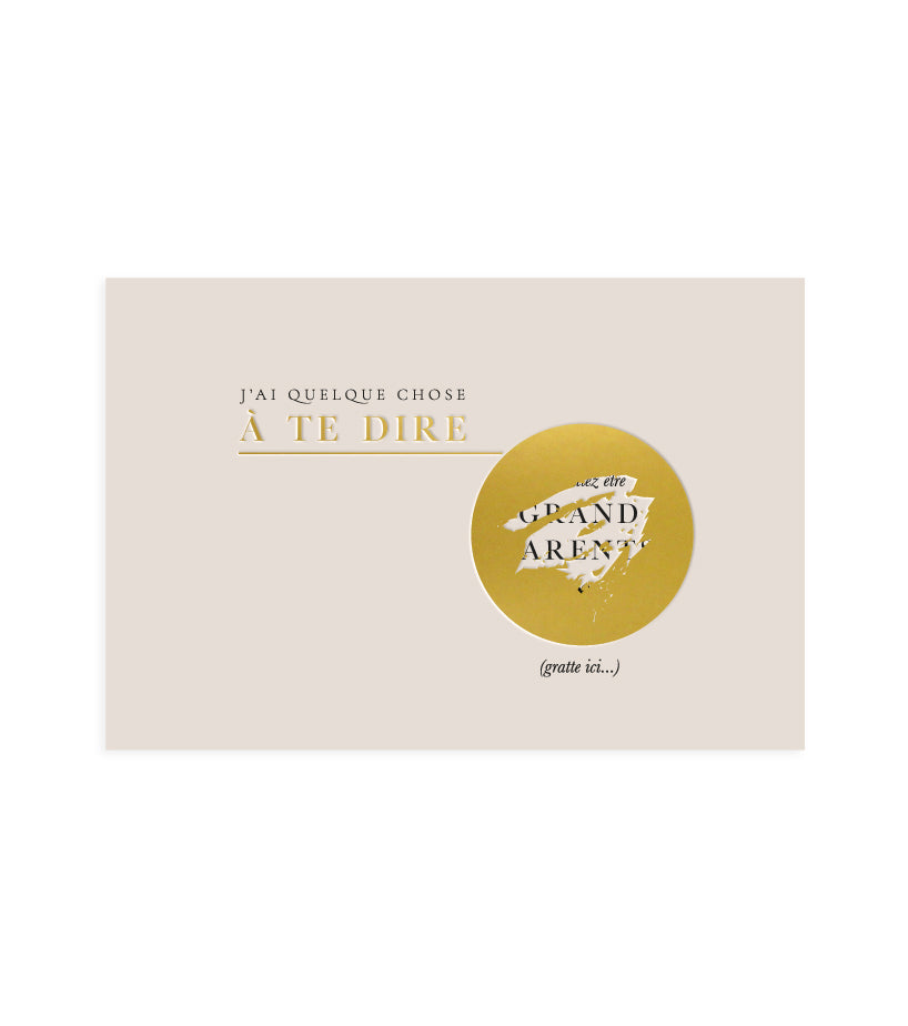 Carte annonce à gratter "Vous allez être grands-parents"