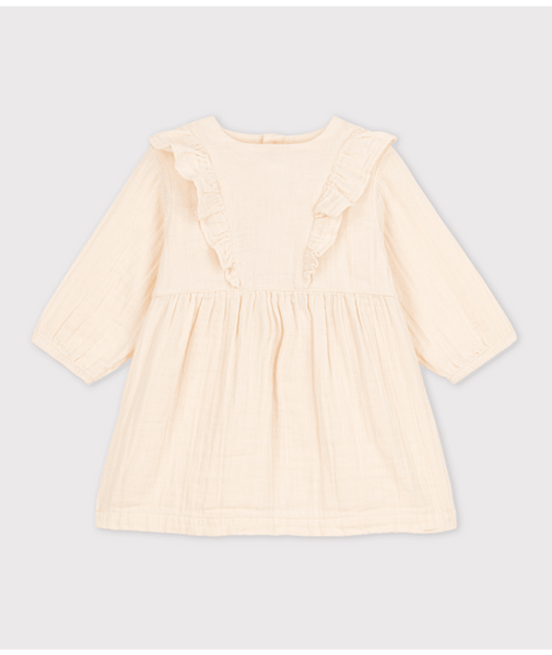 Robe manches longues en gaze de coton