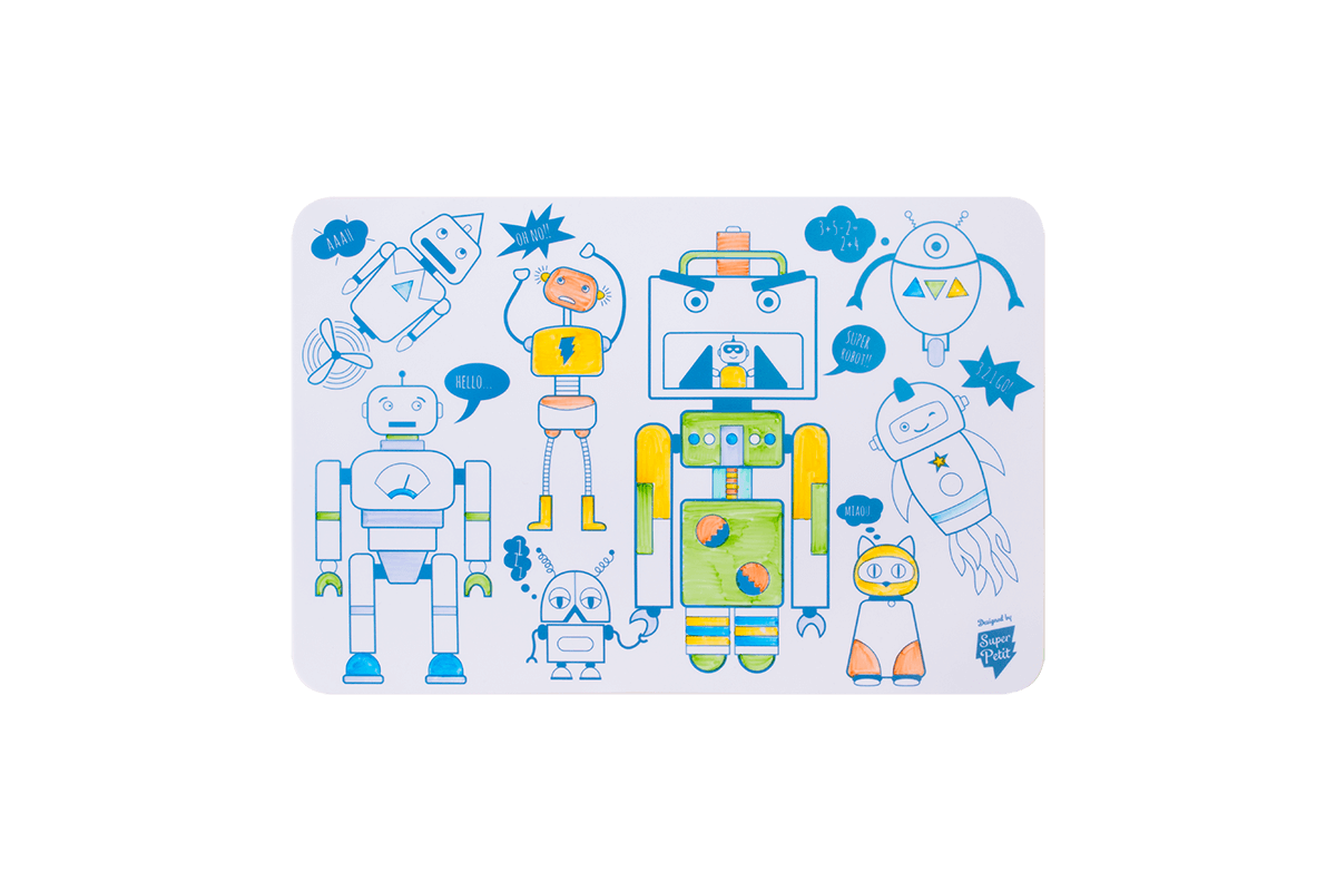 Mini Playmat silicone + feutres - Robot