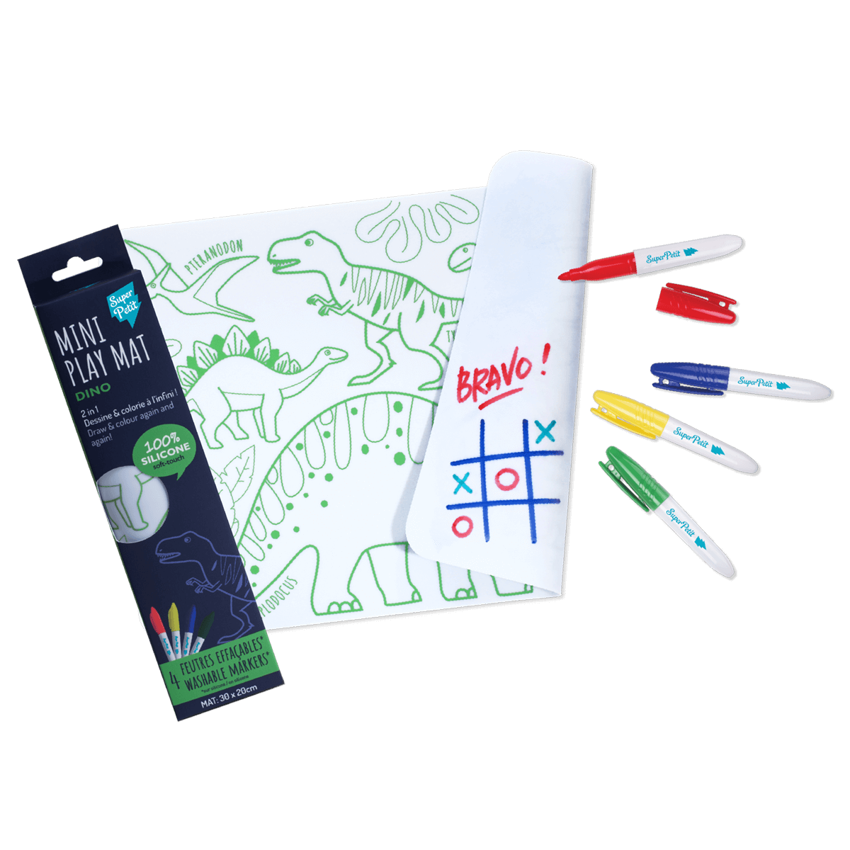 Mini Playmat silicone + feutres - Dino