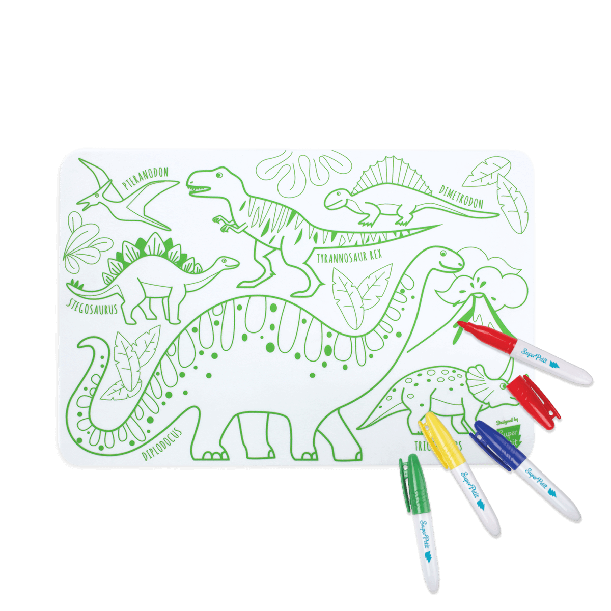 Mini Playmat silicone + feutres - Dino