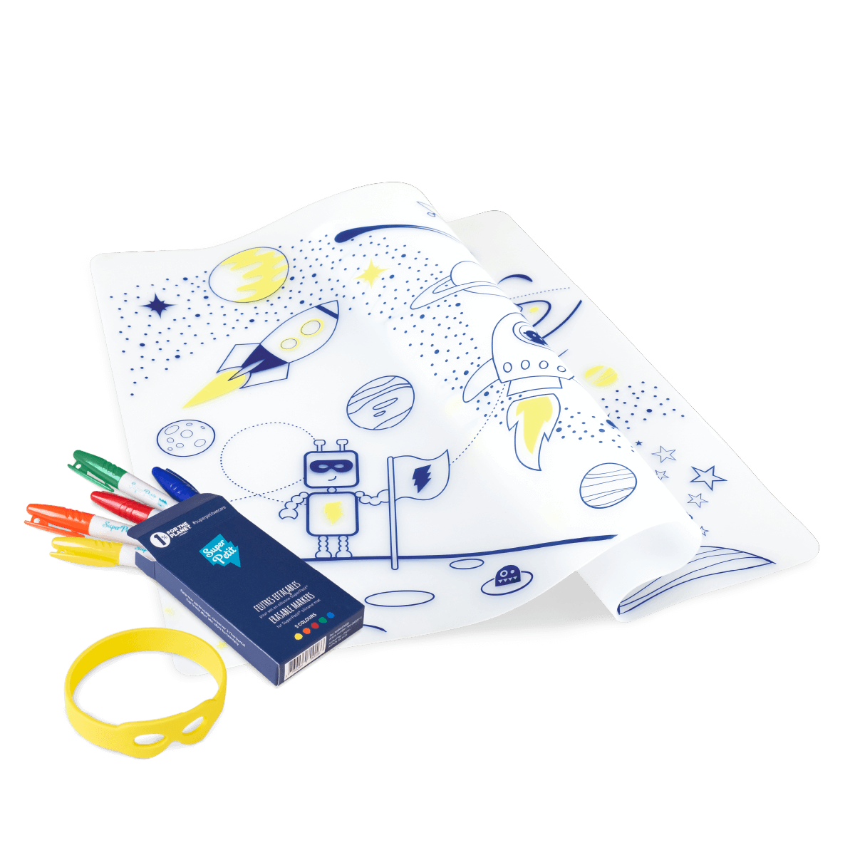 Set coloriage en silicone + feutres - Space