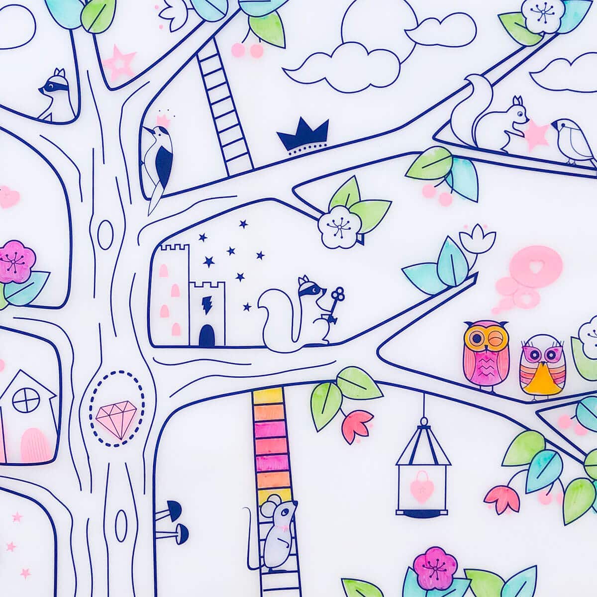 Set coloriage en silicone + feutres - Arbre magique