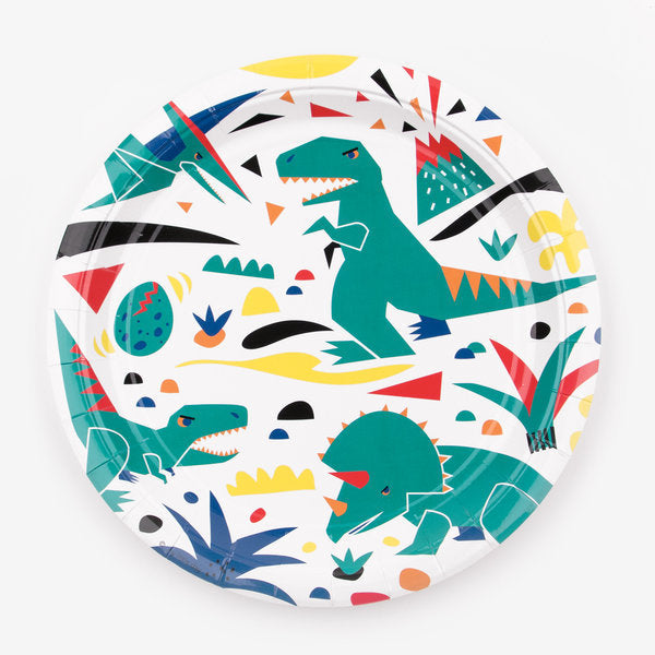 Assiette en carton Dinosaures
