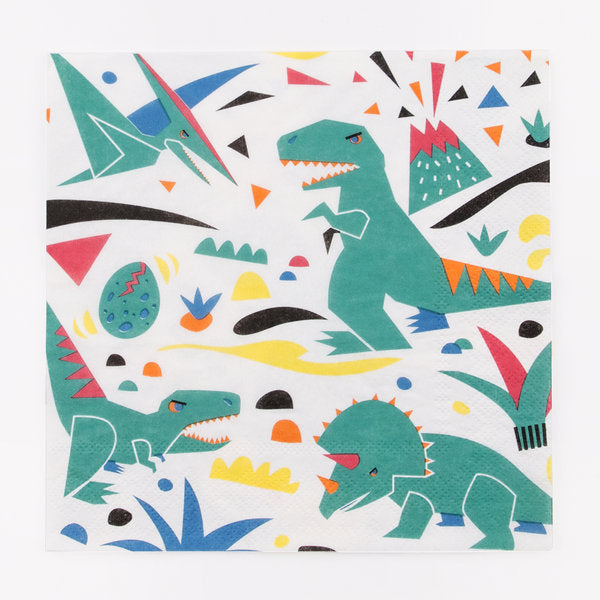 Serviettes en papier Dinosaures